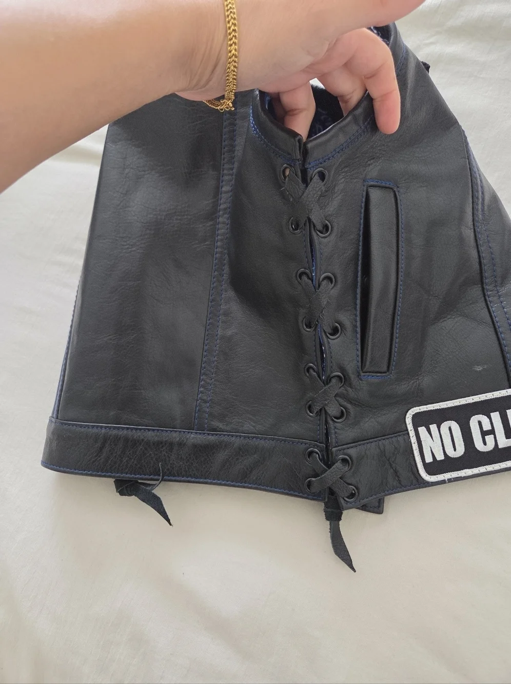 Espinozas Leather Custom Made Kids Biker Leather Vest 3/4T USA Made